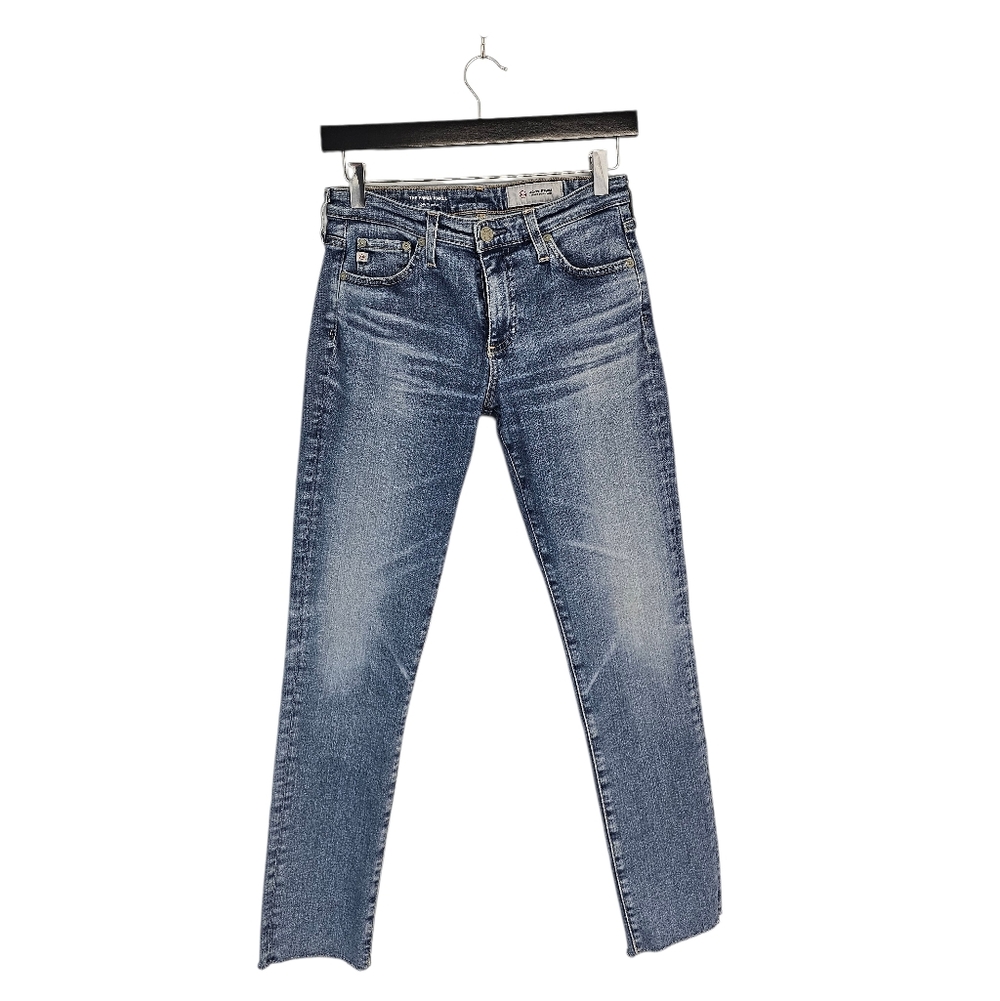 Ag Adriano Goldschmied The Prima Ankle Cigarette Straight Leg Fray Blue Jeans 26